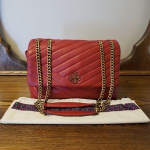 Tory Burch Kira Chevron Convertible Shoulder Bag - Red